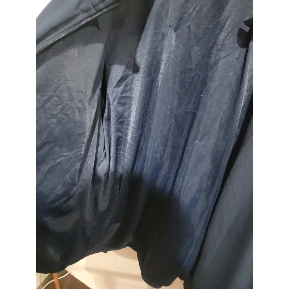 Nike Mens XL Track Jacket Navy Blue Full Zip Striped Mock Neck Training‎ 392474